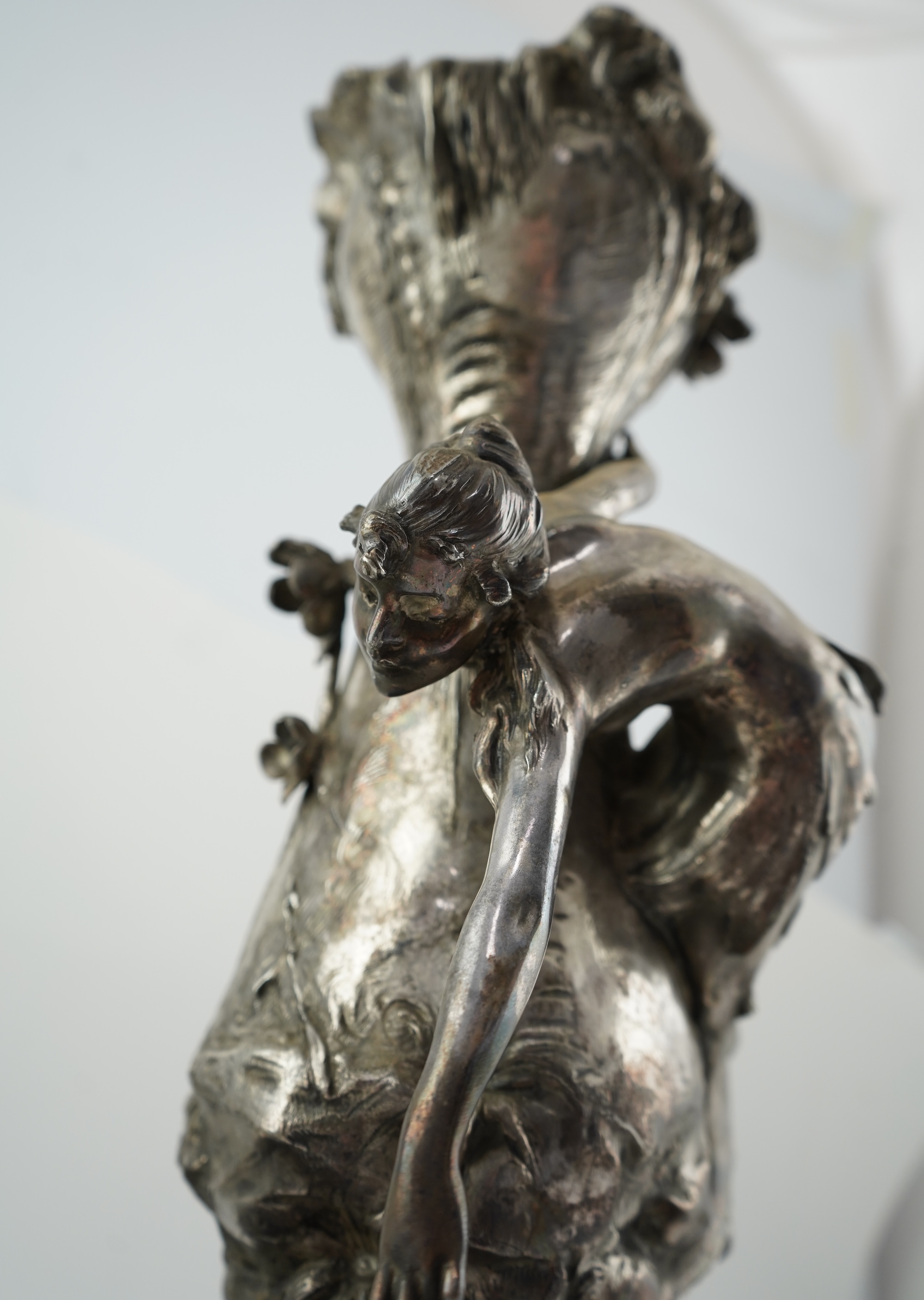 Attributed to Karel Opatrny (Czech, 1881-1961) and Ignaz Mansch (Austrian, 1867-1925): An impressive Art Nouveau 'Mermaid Pool' vase